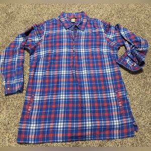 Duluth Tunic Flannel Pocket Top Women’s Size L Snap Front Pullover Plaid Classic